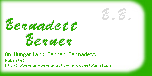 bernadett berner business card